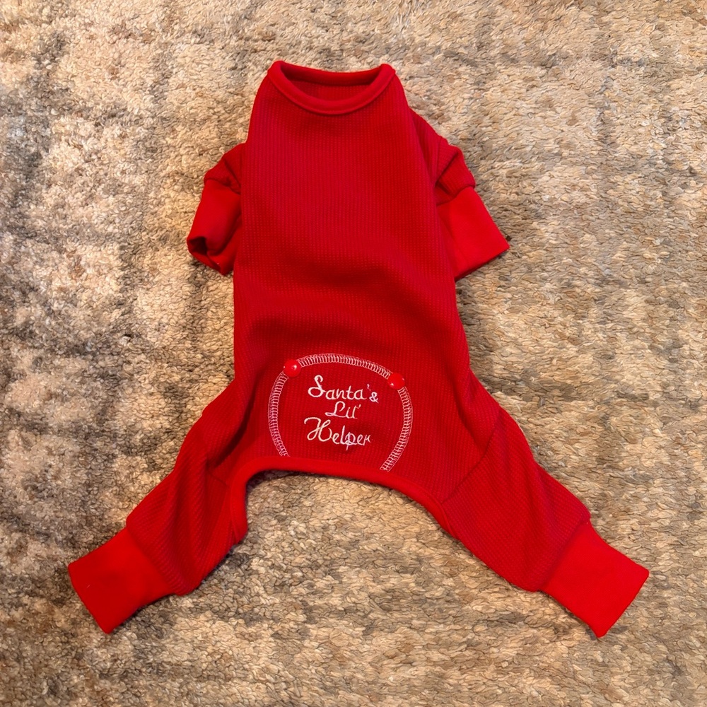 Pets Red thermal Christmas pajamas Size Medium